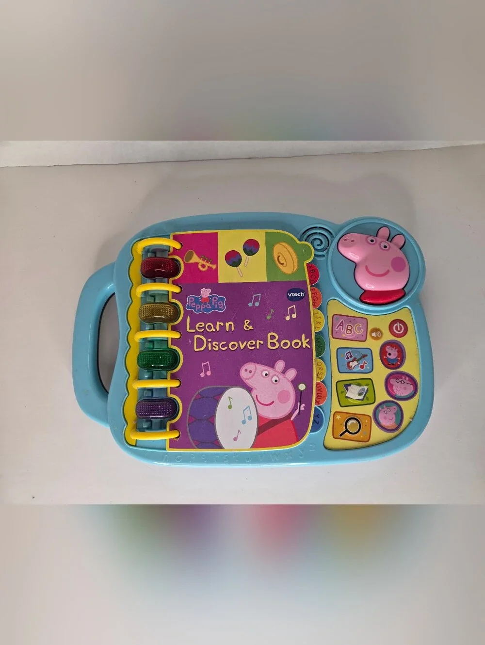 VTech Peppa Pig Learn & Discover Book Interactive Educational Light Up WORKS!